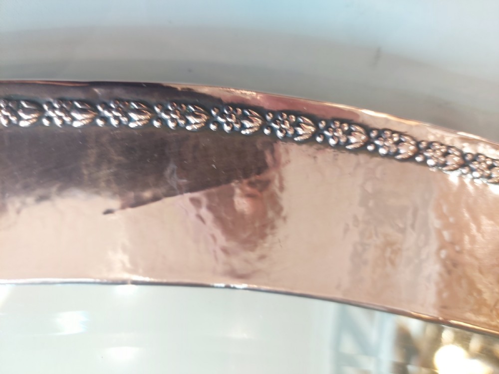 Arts & Crafts Beaten Copper Wall Mirror View V
