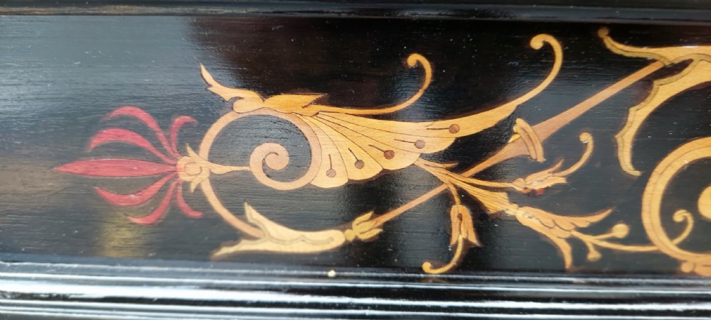 Pair of Continental Ebonised and  Inlaid Pier Cabinets View VI