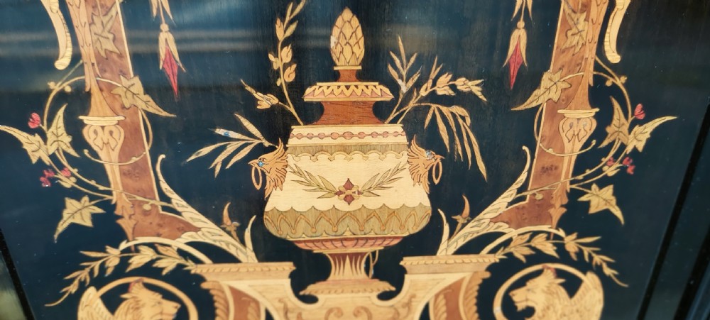Pair of Continental Ebonised and  Inlaid Pier Cabinets View VII
