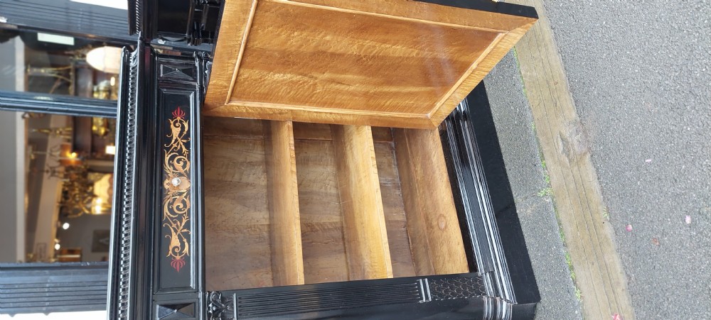 Pair of Continental Ebonised and  Inlaid Pier Cabinets View XI