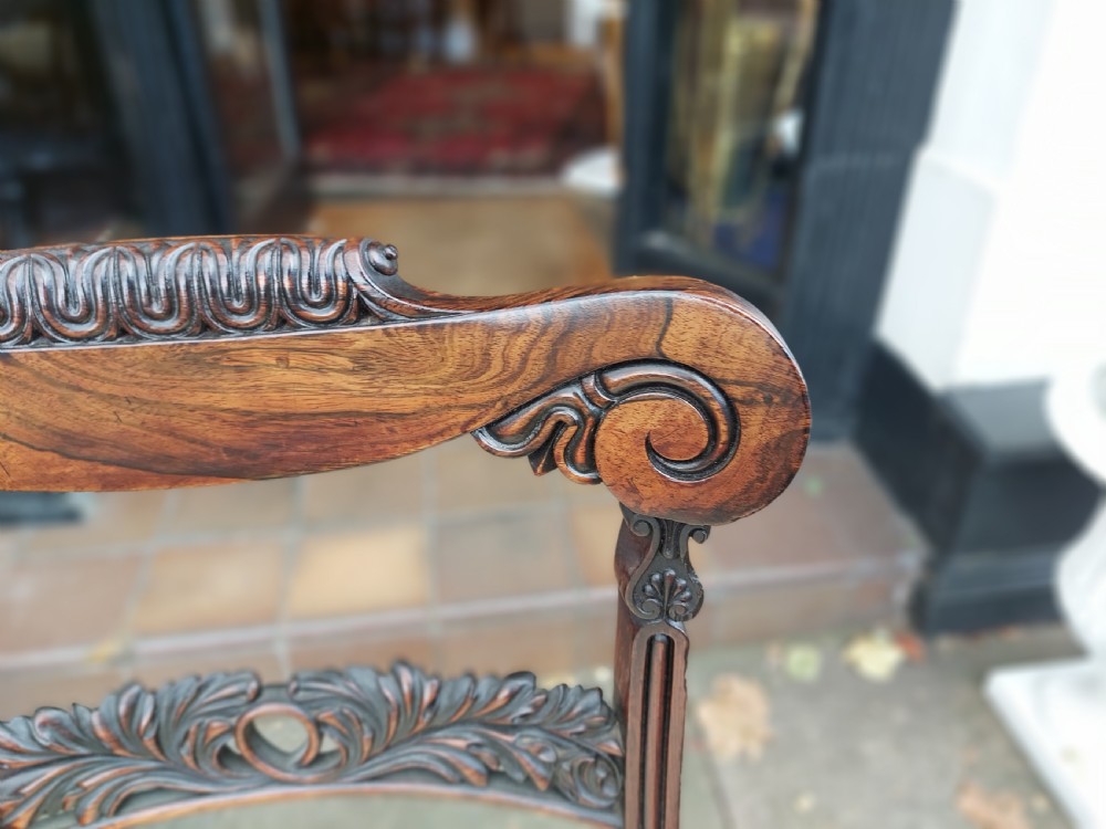 Set of 4 William IV Rosewood Dining Chairs View IV