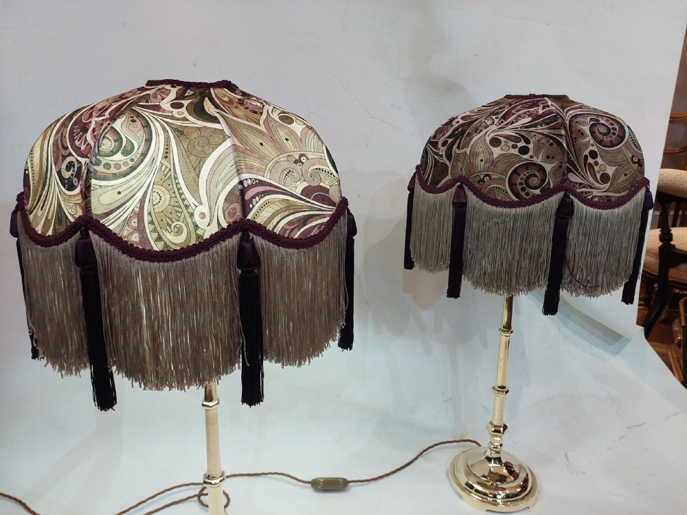 Pair of Tall Slender Victorian Brass Candlesticks Lamps View VIII
