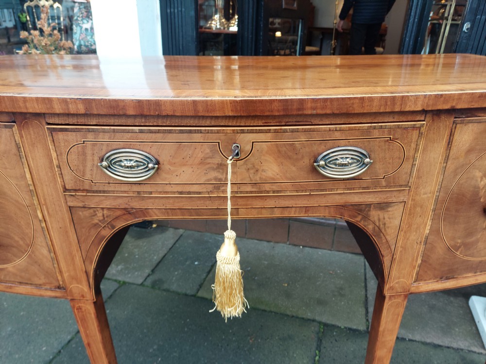 George III Mahogany Bow Fronted Sideboard View VII