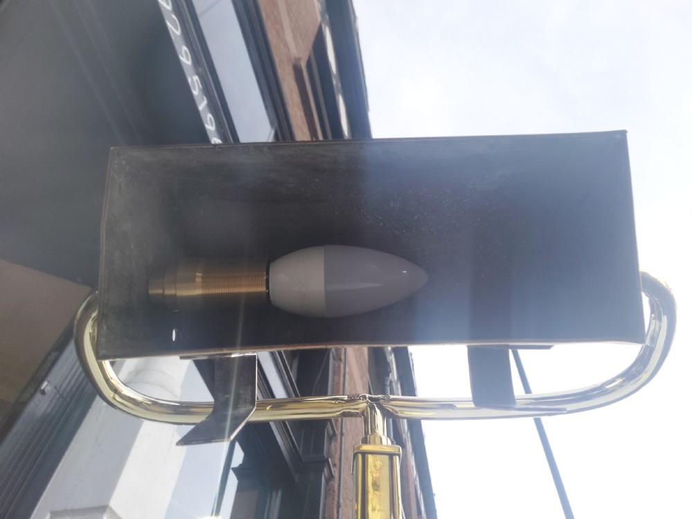Early 20thC Brass Hooded Desk Lamp View IV