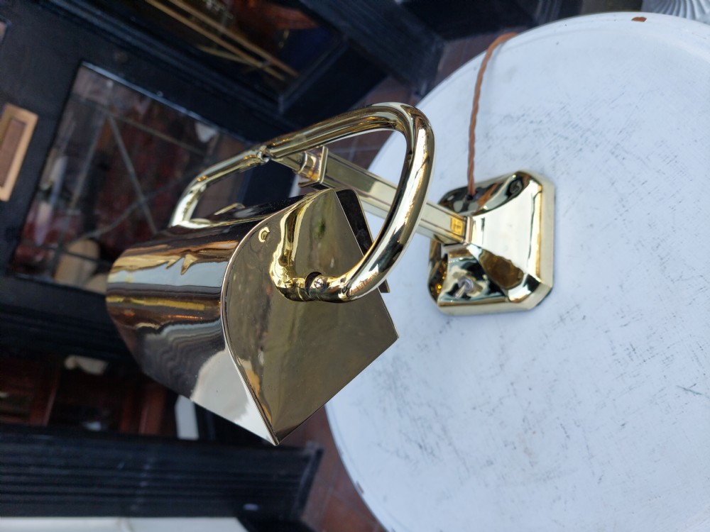 Early 20thC Brass Hooded Desk Lamp View V