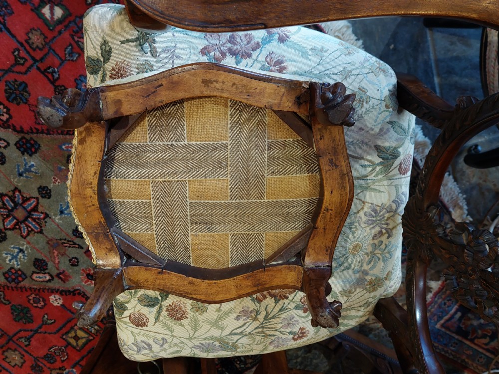 Pair of Victorian Walnut Footstools View V