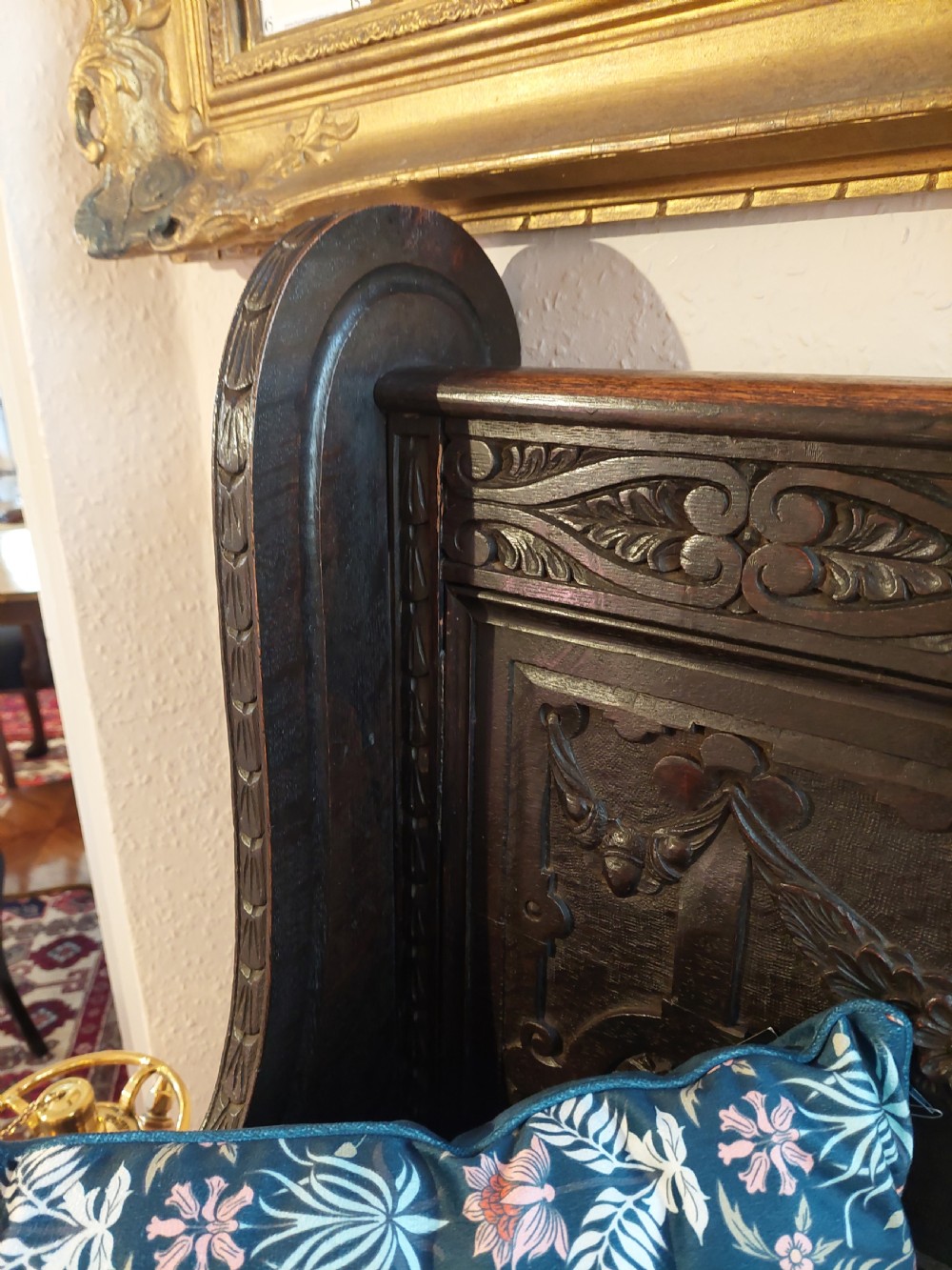 Late 19thC Oak Carved Jacobean Style Monks Bench View III