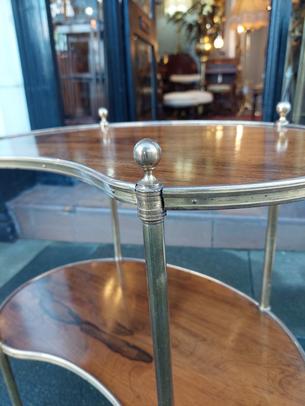Victorian Rosewood Two Tier Brass Bound Whatnot View II