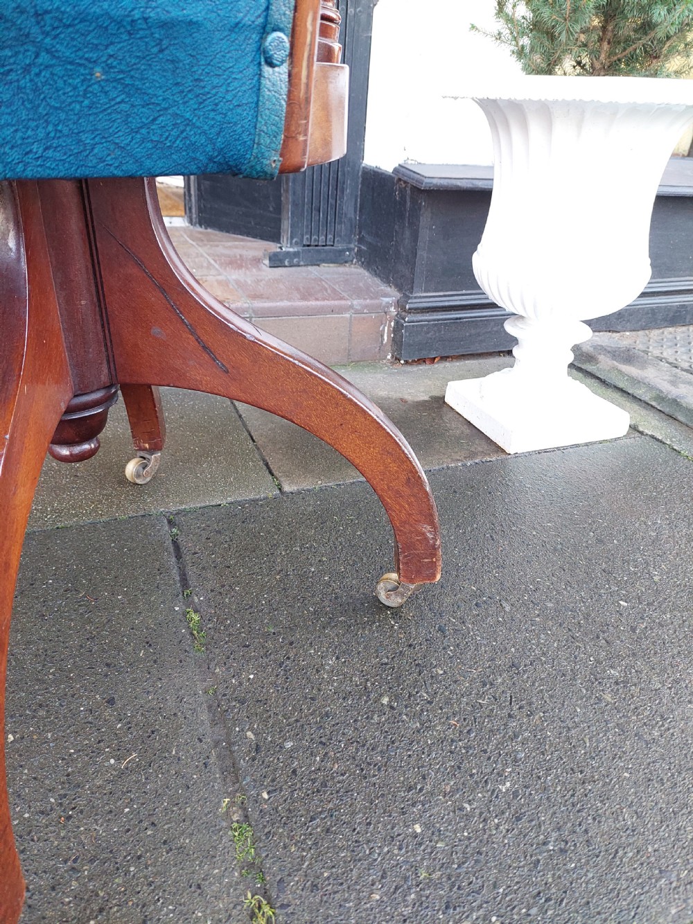 Edwardian Mahogany Shoolbred Rotating Desk Chair View VII
