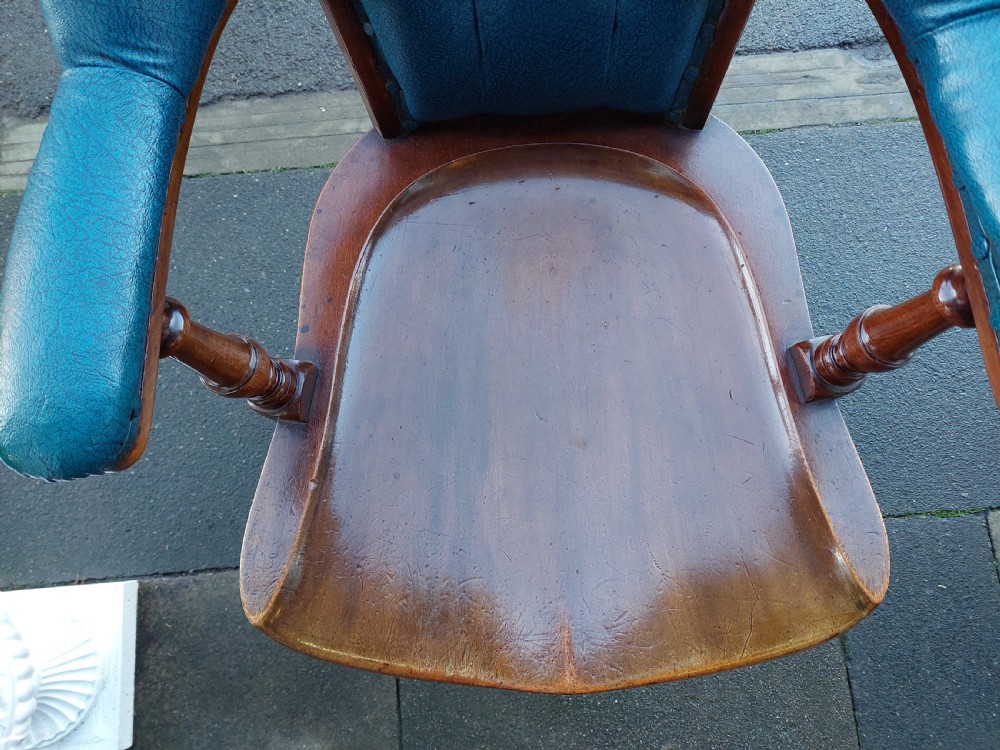Edwardian Mahogany Shoolbred Rotating Desk Chair View VIII