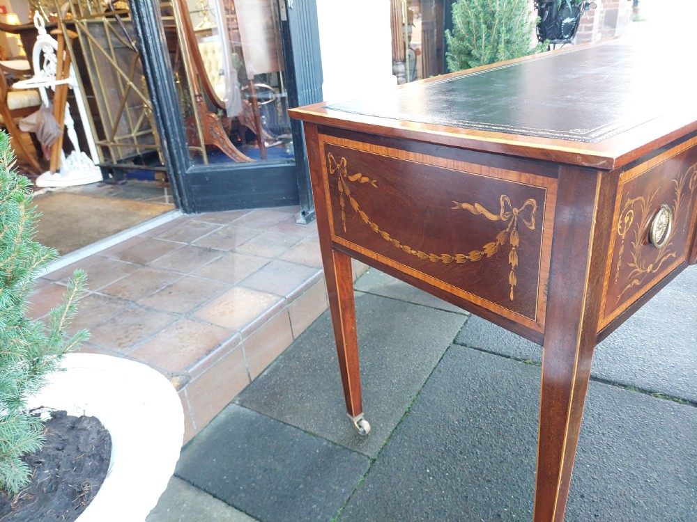 Edwardian Mahogany Sheraton Style Desk View VI