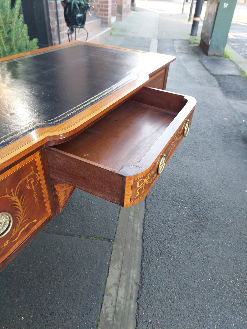 Edwardian Mahogany Sheraton Style Desk View X