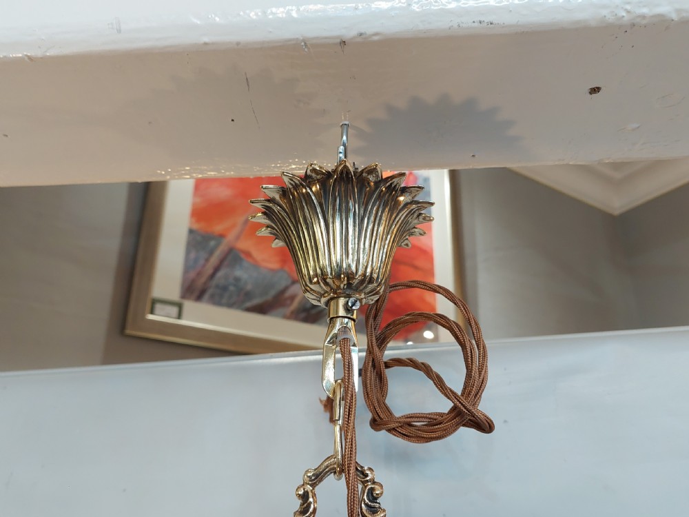 Early 20thC Brass Rococo Style Chandelier View III