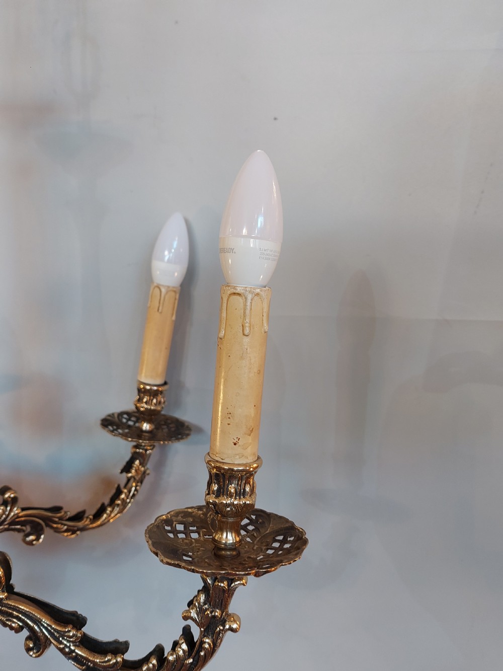Early 20thC Brass Rococo Style Chandelier View VII