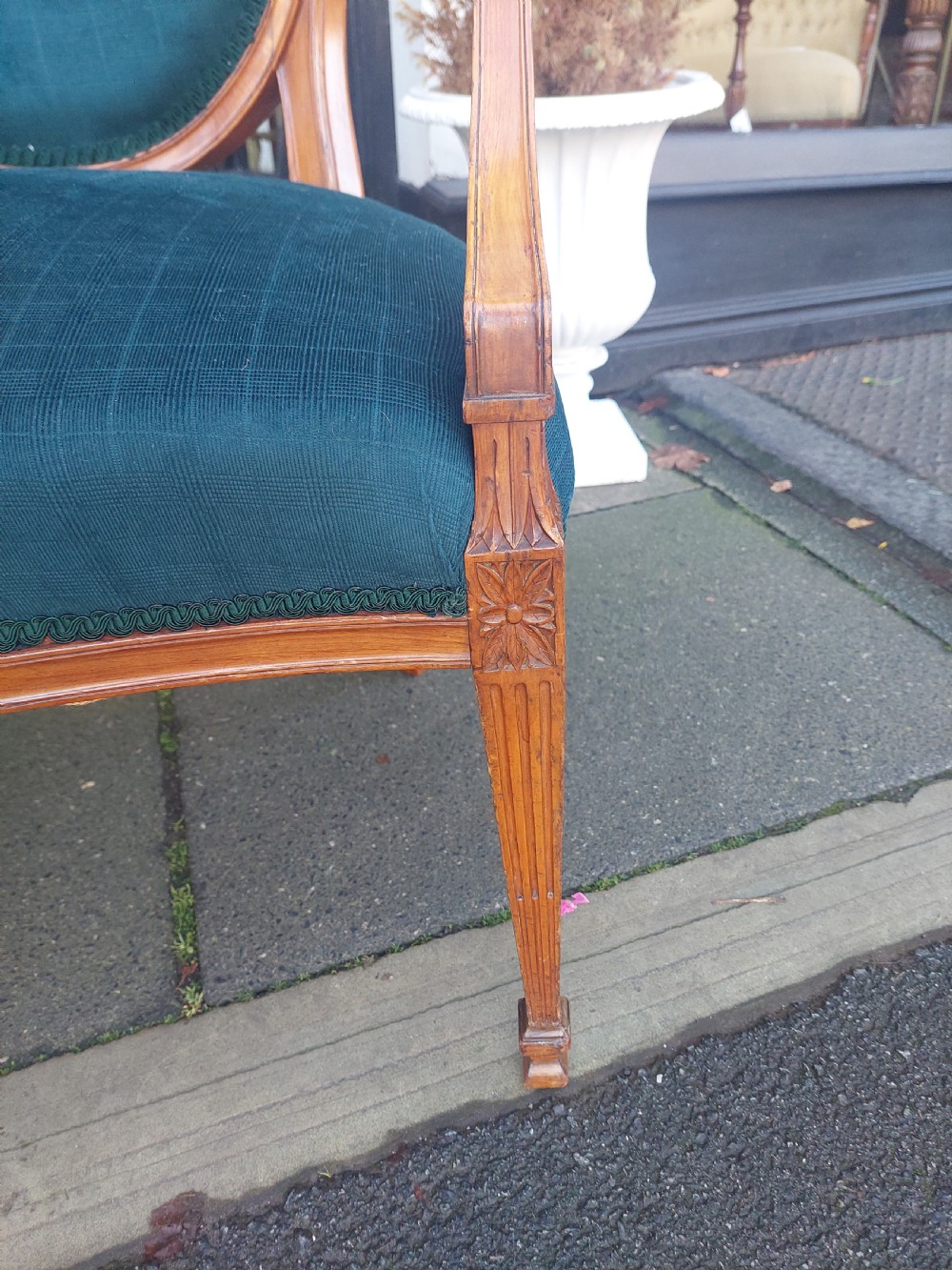 Early 20thC Edwardian Satinwood Two-Seater Sofa  View IV