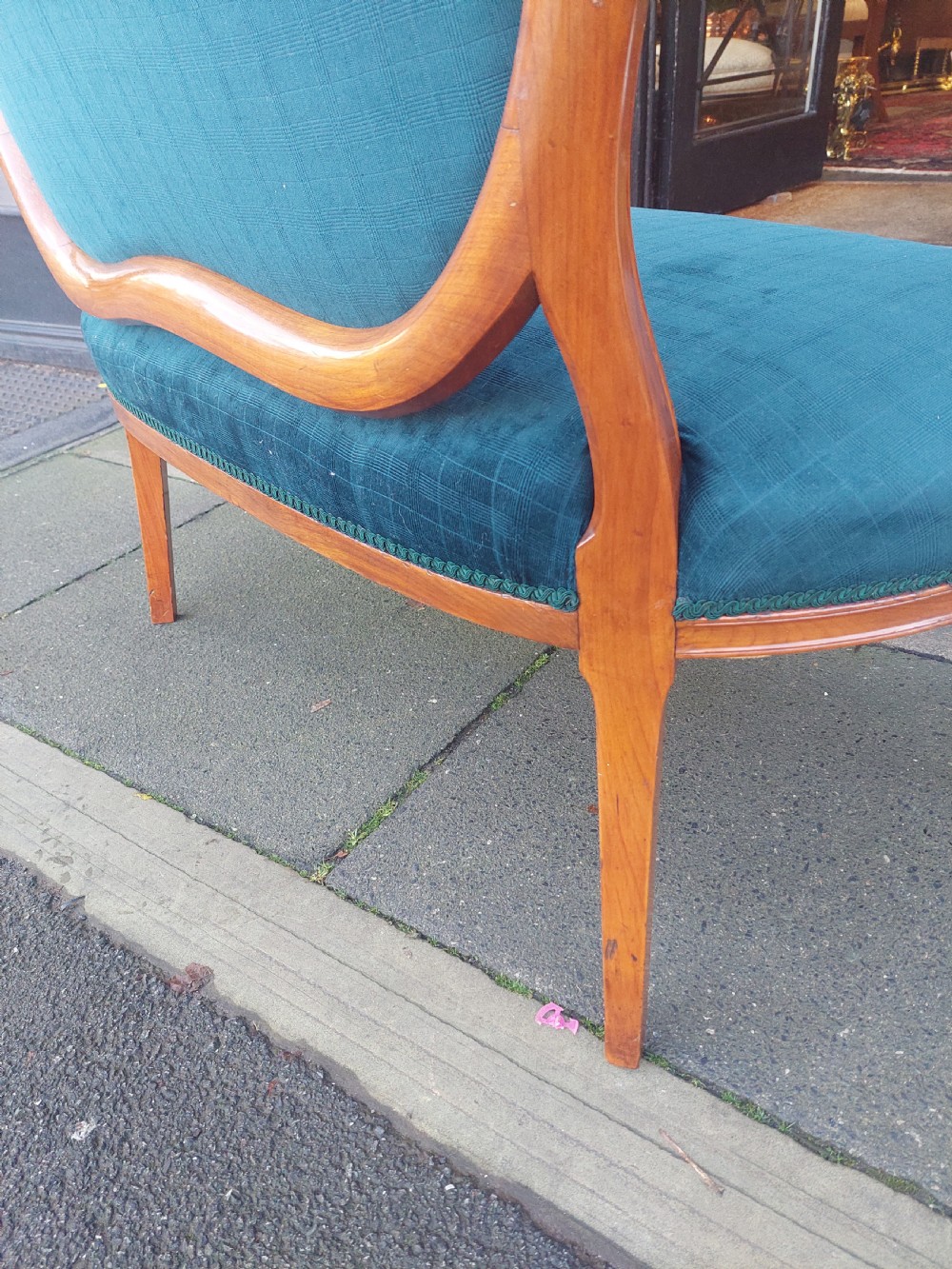Early 20thC Edwardian Satinwood Two-Seater Sofa  View XI
