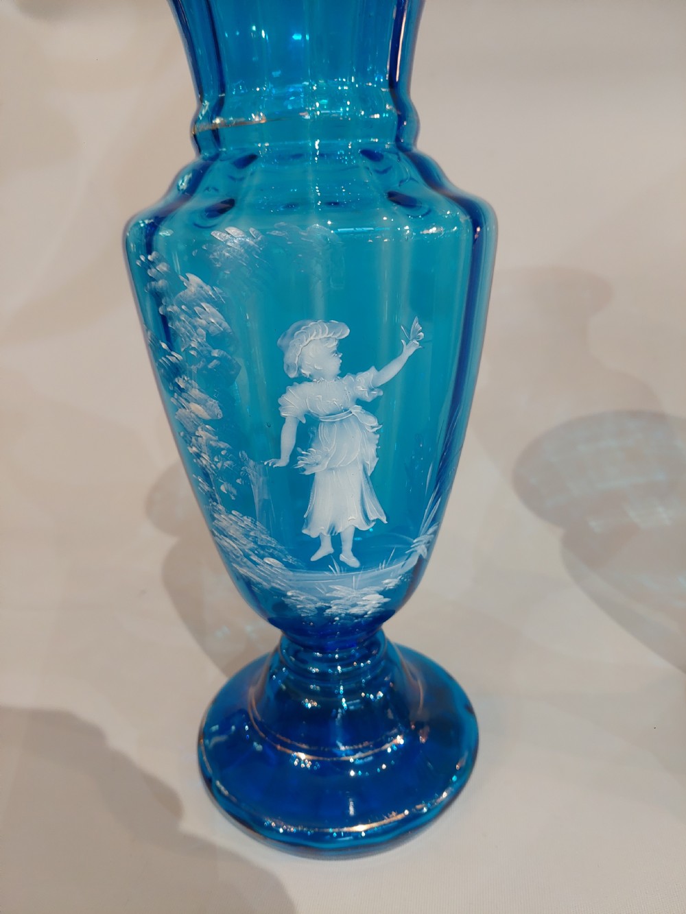 Pair of Victorian Light Blue Bohemian 