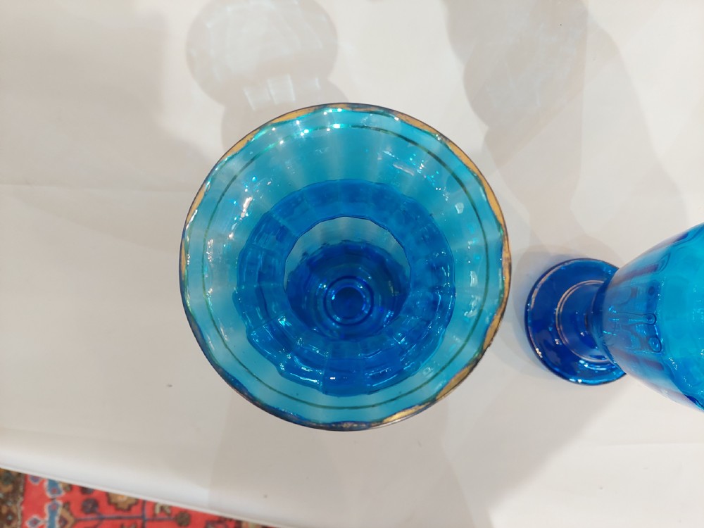 Pair of Victorian Light Blue Bohemian 