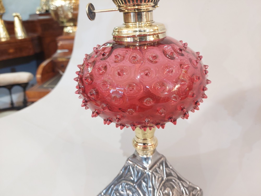 Victorian Oil Lamp with a Hinks Burner View III