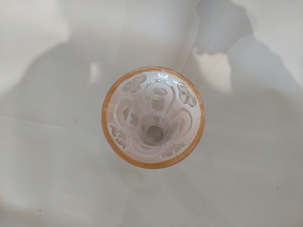 Late 19thC Bohemian Rose and Opaline Glass Vase View II