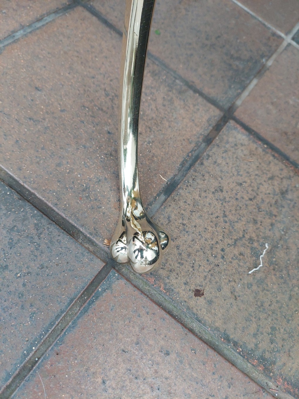 Art Nouveau Brass Telescopic Standard Oil Lamp converted to electric View IX