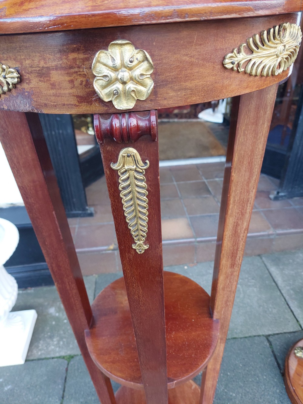 Pair of Late 19thC French Ormolu Mounted Mahogany Torcheres View VII