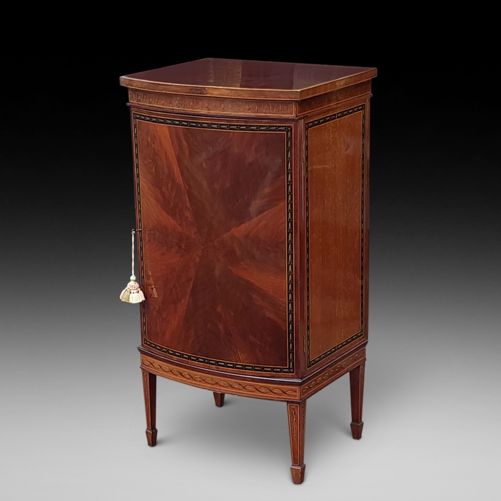Edwardian Mahogany Bowfront Music Cabinet