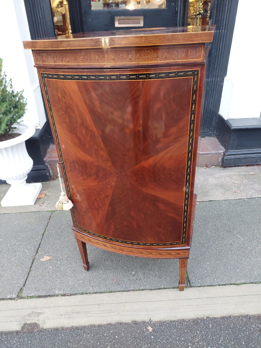Edwardian Mahogany Bowfront Music Cabinet View II