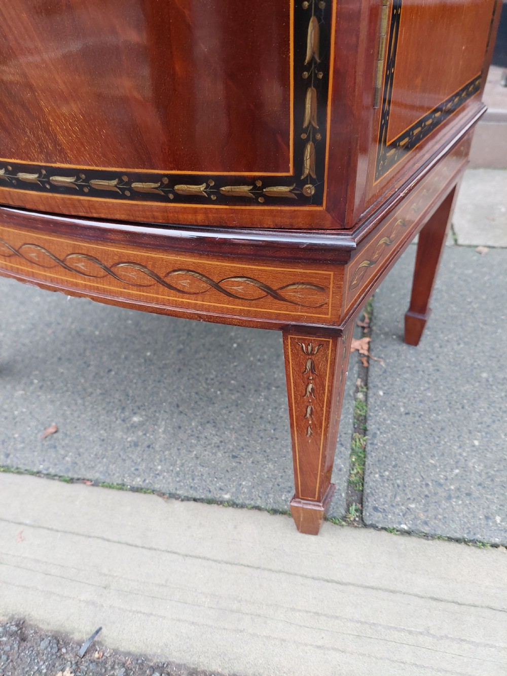 Edwardian Mahogany Bowfront Music Cabinet View III