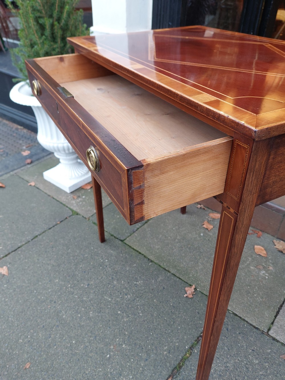Edwardian Inlaid Mahogany Side Hall Table View II