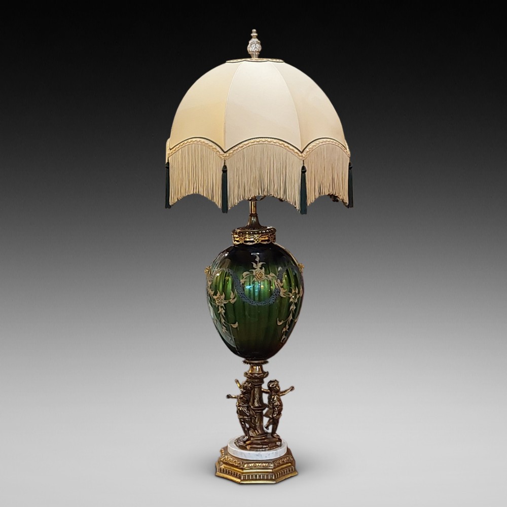 Early 20thC American Overlaid Glass Table Lamp