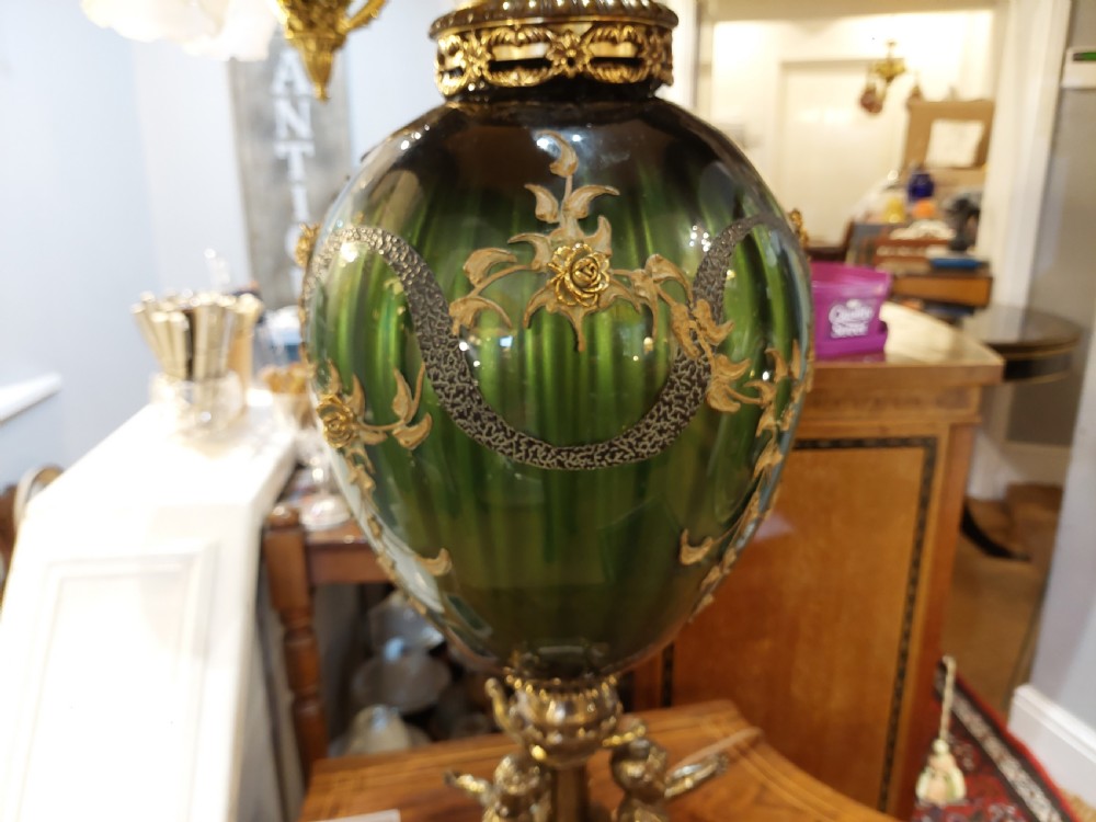 Early 20thC American Overlaid Glass Table Lamp View IV