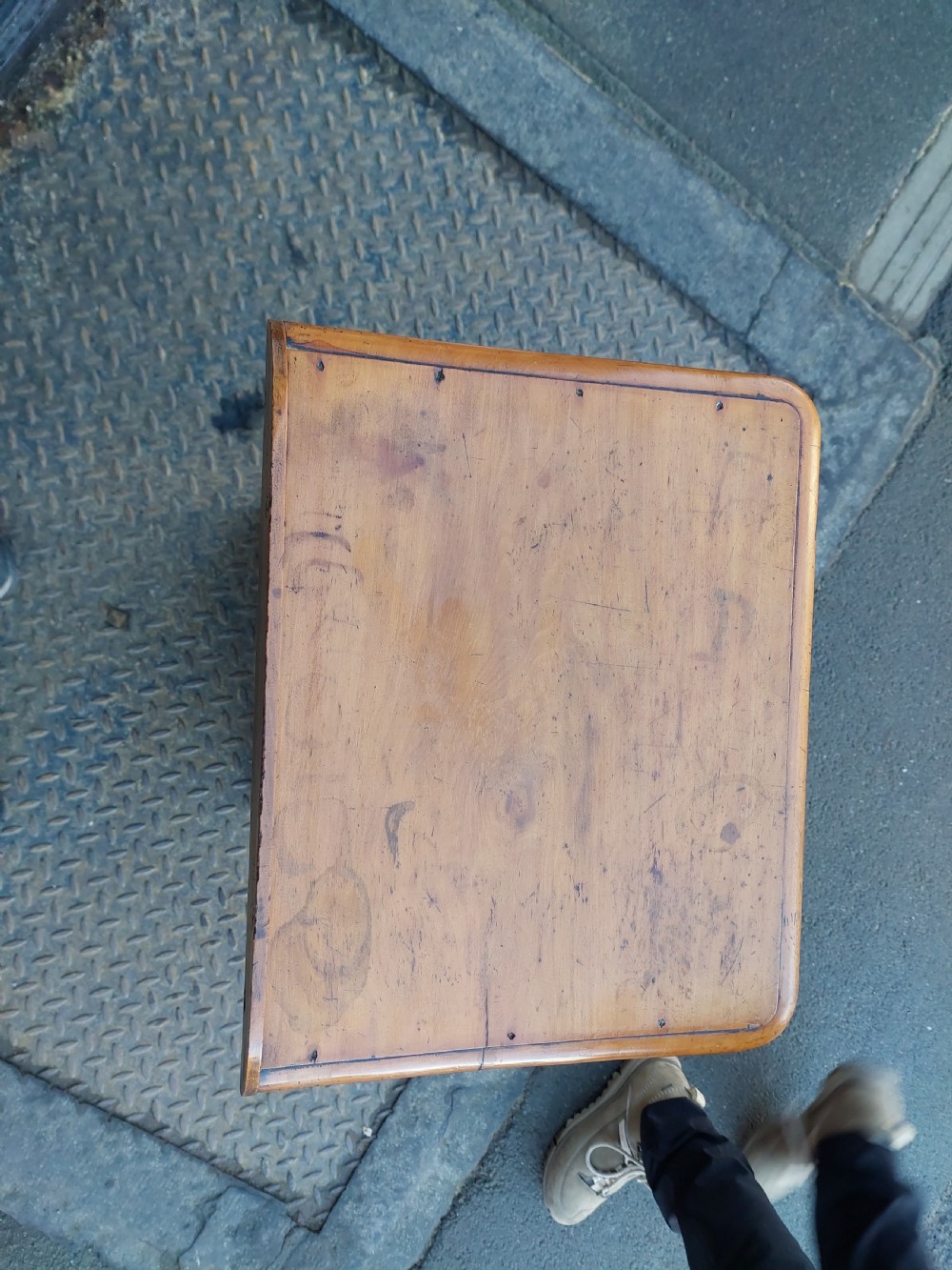 Victorian Pine Bedside Cabinet  on Plinth Base View II