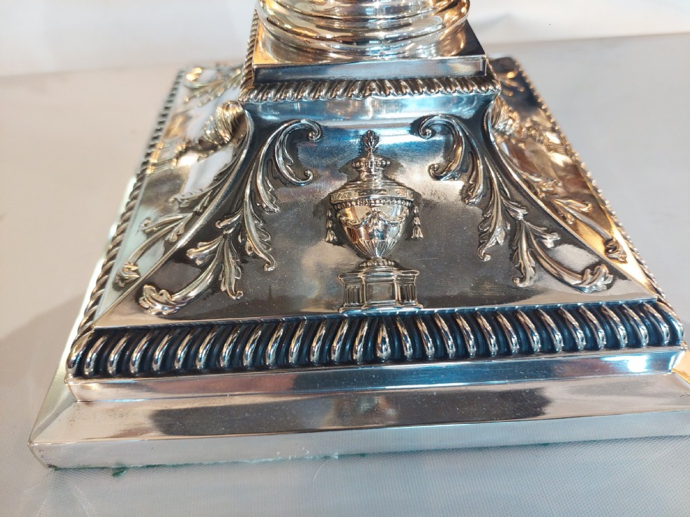 Early 20thC Silver Plated Candlestick Lamp View III
