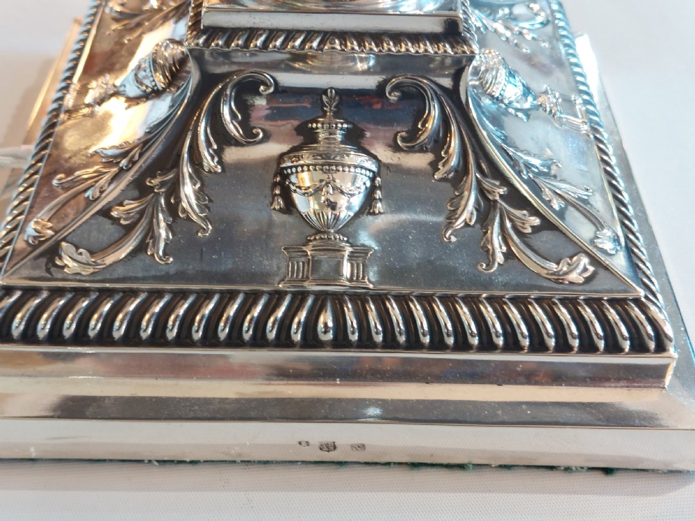 Early 20thC Silver Plated Candlestick Lamp View IV