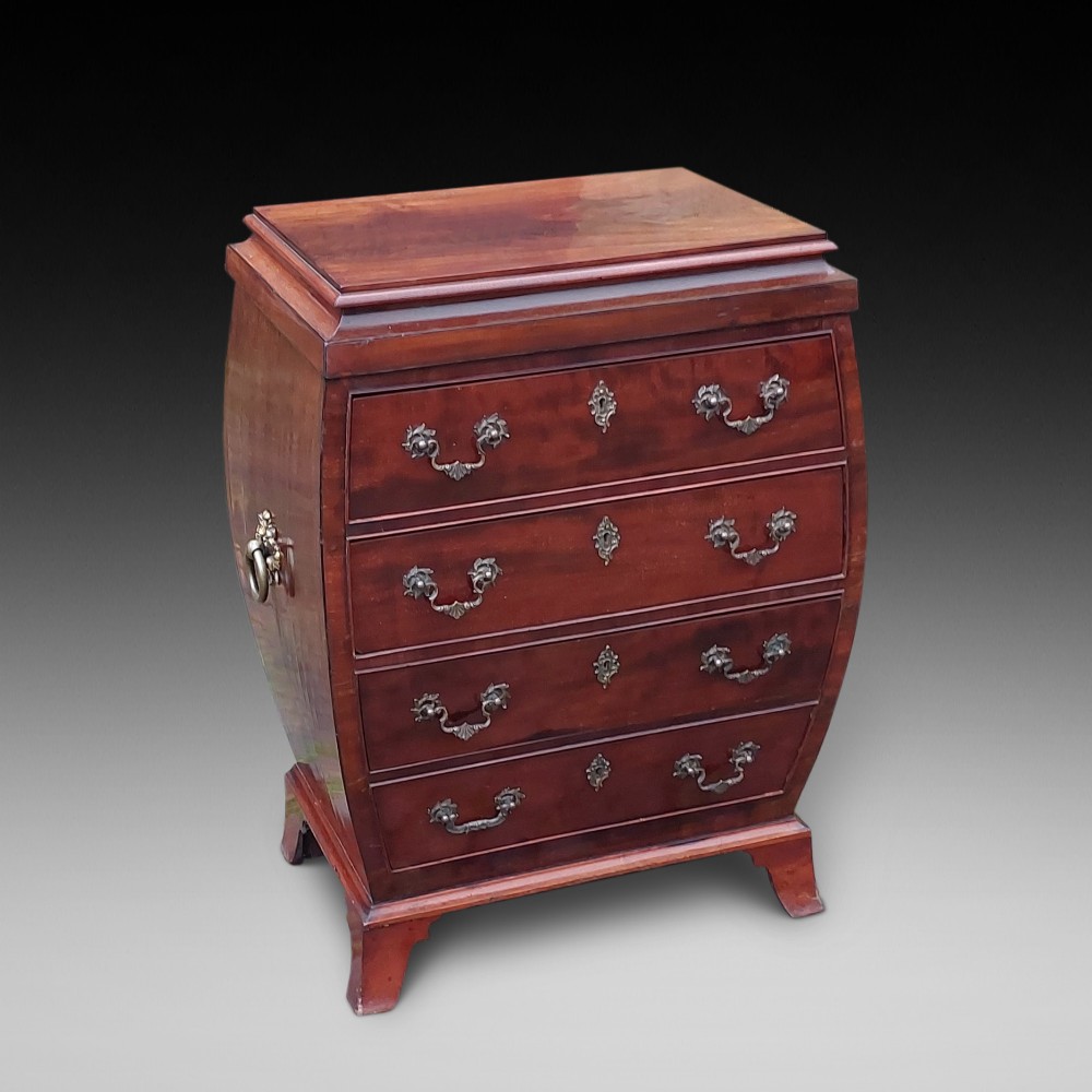 George III and Later Mahogany Bombe Chest of Drawers