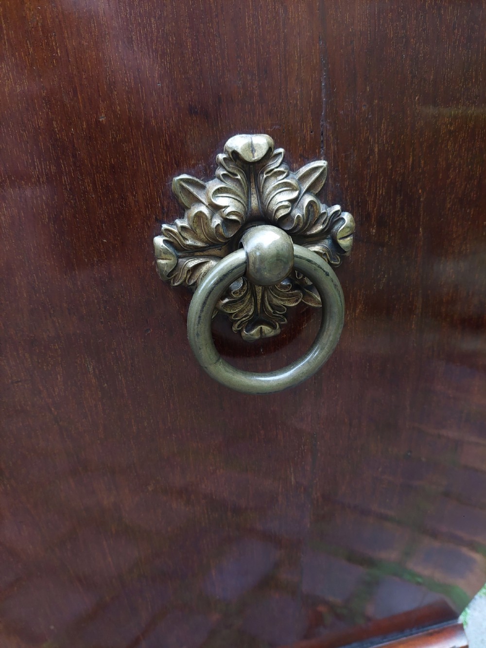 George III and Later Mahogany Bombe Chest of Drawers View VIII