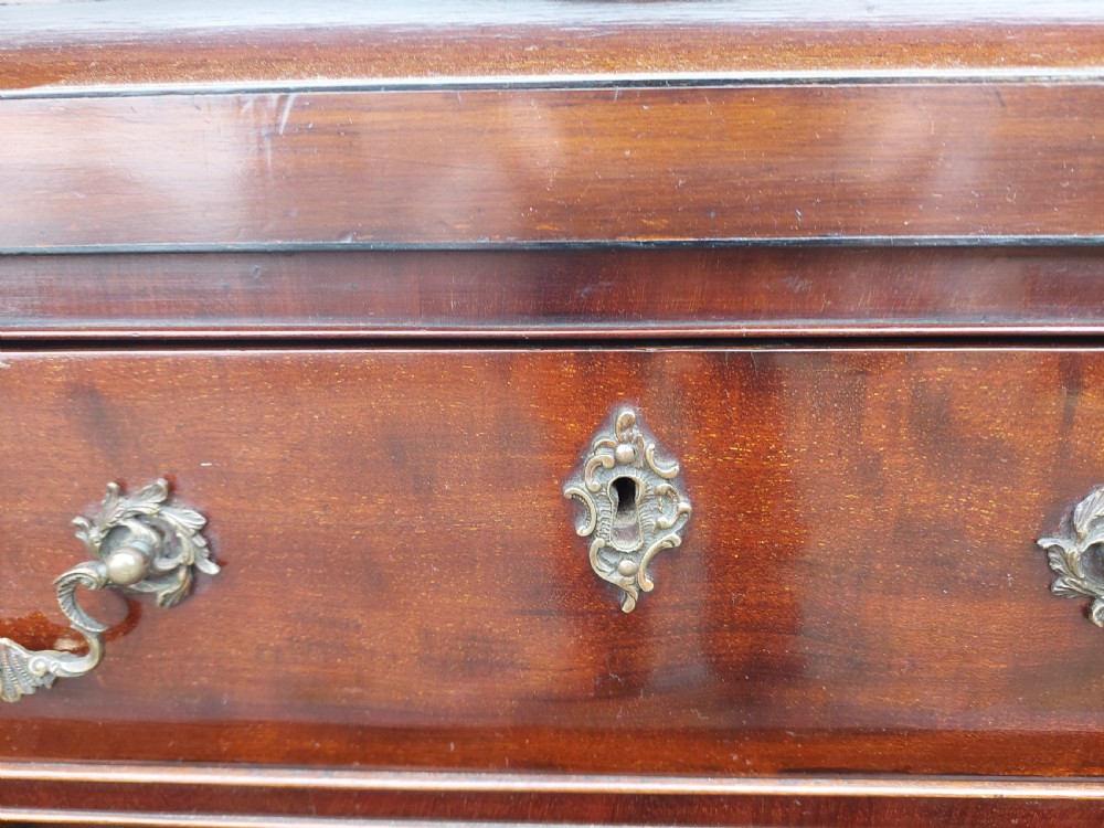 George III and Later Mahogany Bombe Chest of Drawers View XIII