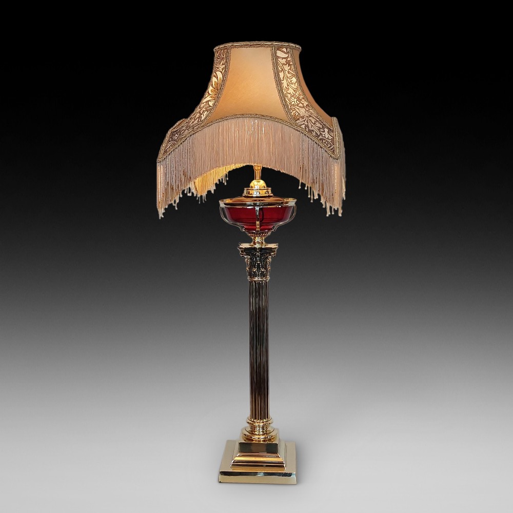 Late 19thC Brass Oil Table Lamp