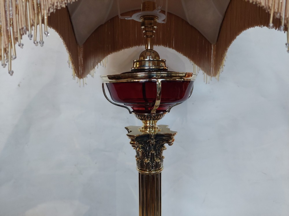 Late 19thC Brass Oil Table Lamp View V