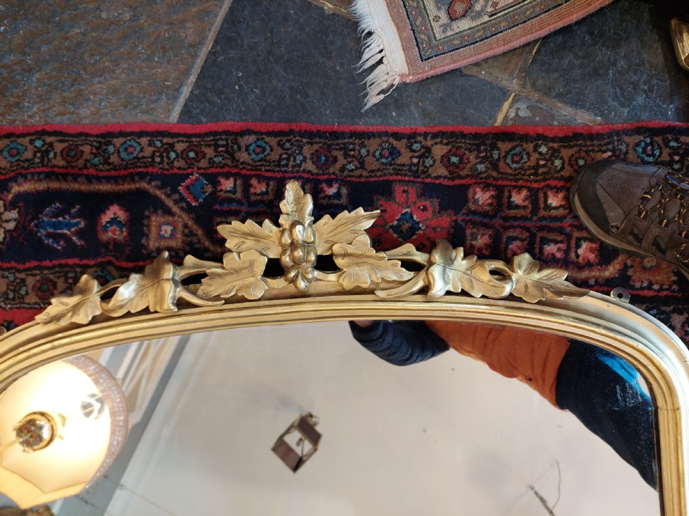 19th Century Carved Giltwood Overmantle Mirror View II