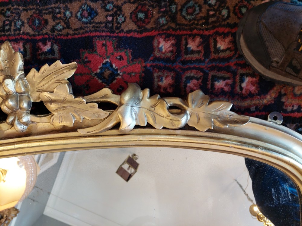 19th Century Carved Giltwood Overmantle Mirror View III