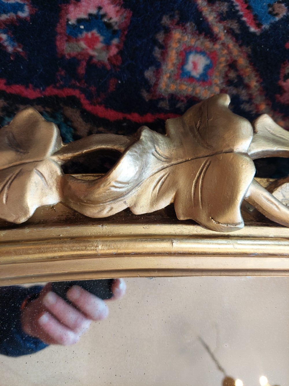 19th Century Carved Giltwood Overmantle Mirror View V