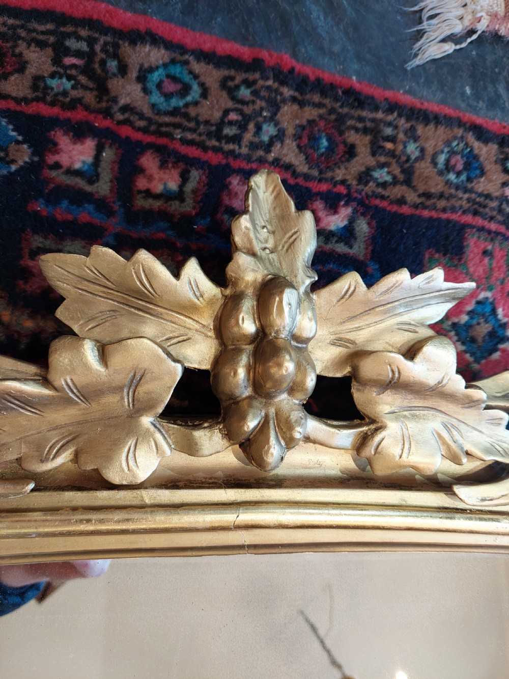19th Century Carved Giltwood Overmantle Mirror View VII