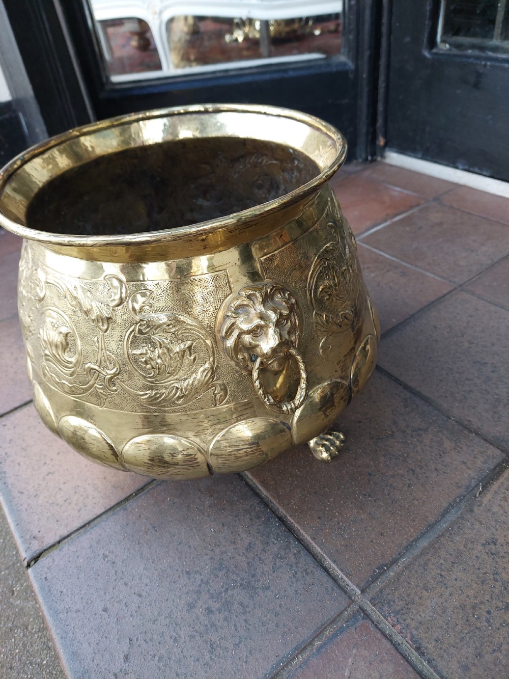 Victorian Brass Jardiniere  View V