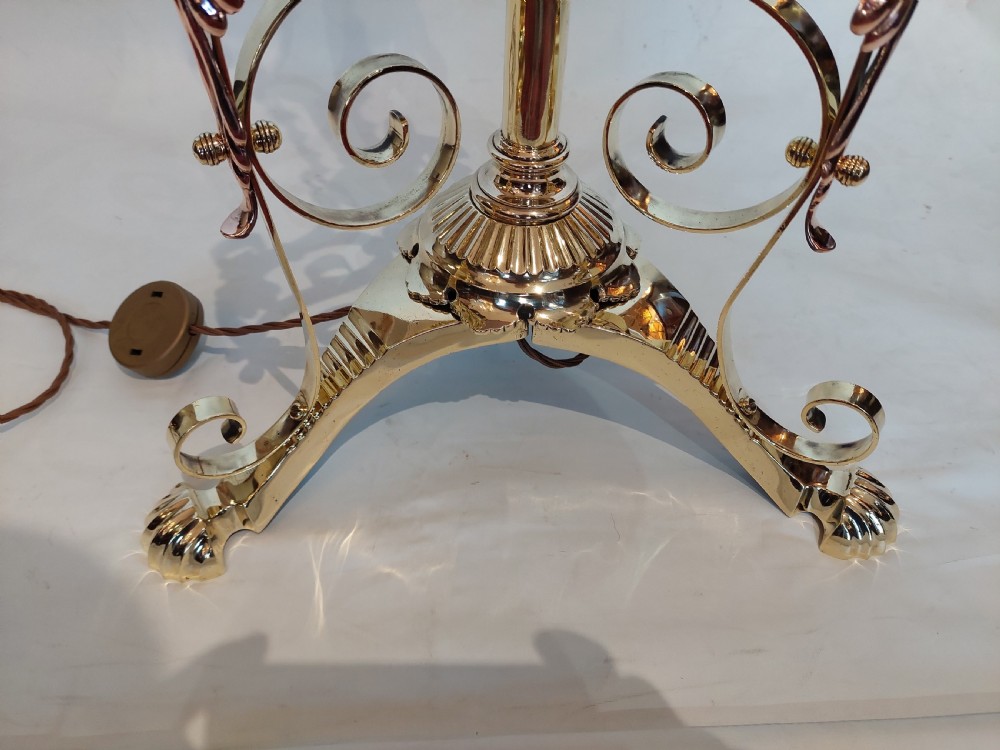 Arts and Crafts Brass and Copper Adjustable Standard Lamp View VII