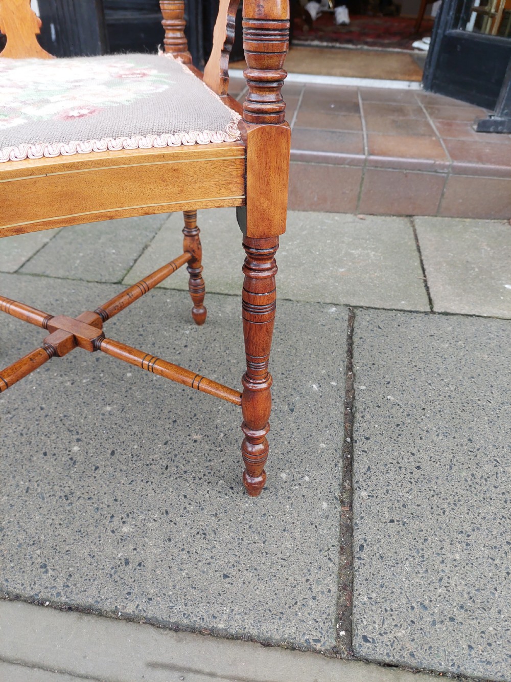 Edwardian Mahogany & Parquetry Inlaid Corner Chair View VI
