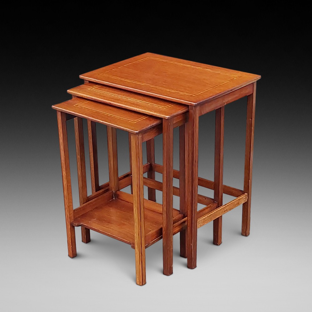 Edwardian Mahogany Nest of 3 Low Tables