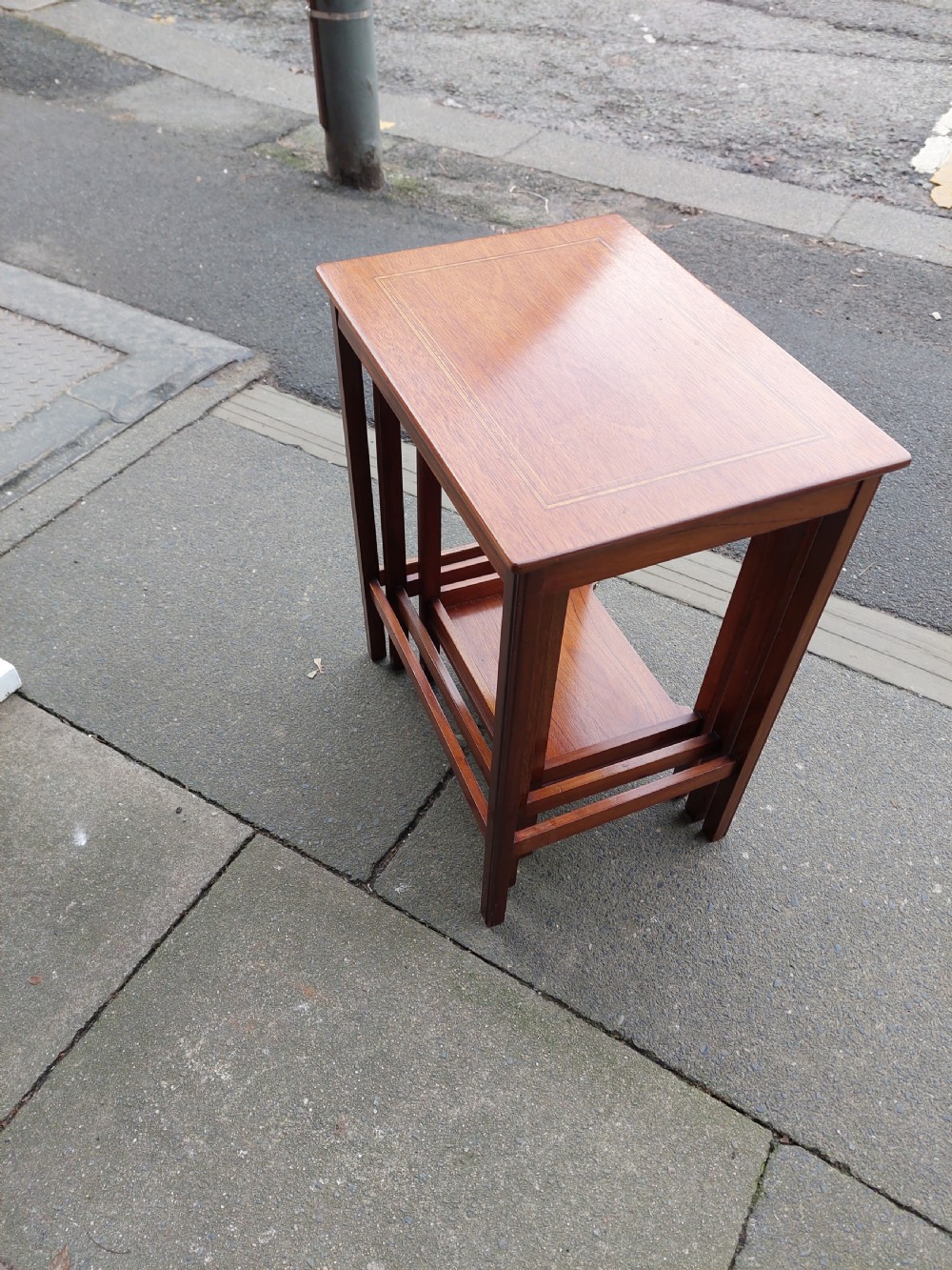 Edwardian Mahogany Nest of 3 Low Tables View V