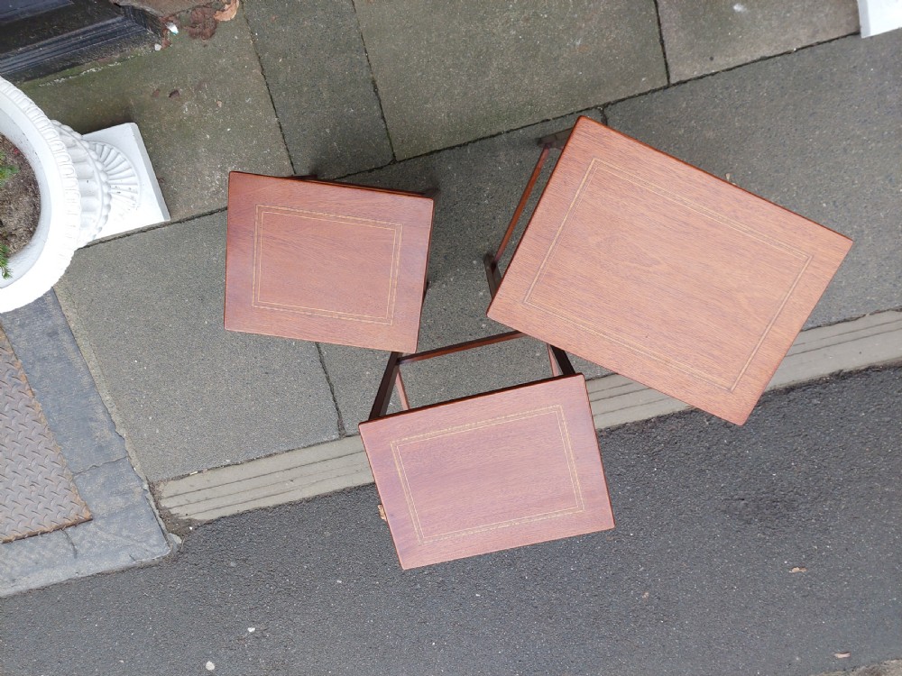 Edwardian Mahogany Nest of 3 Low Tables View VI
